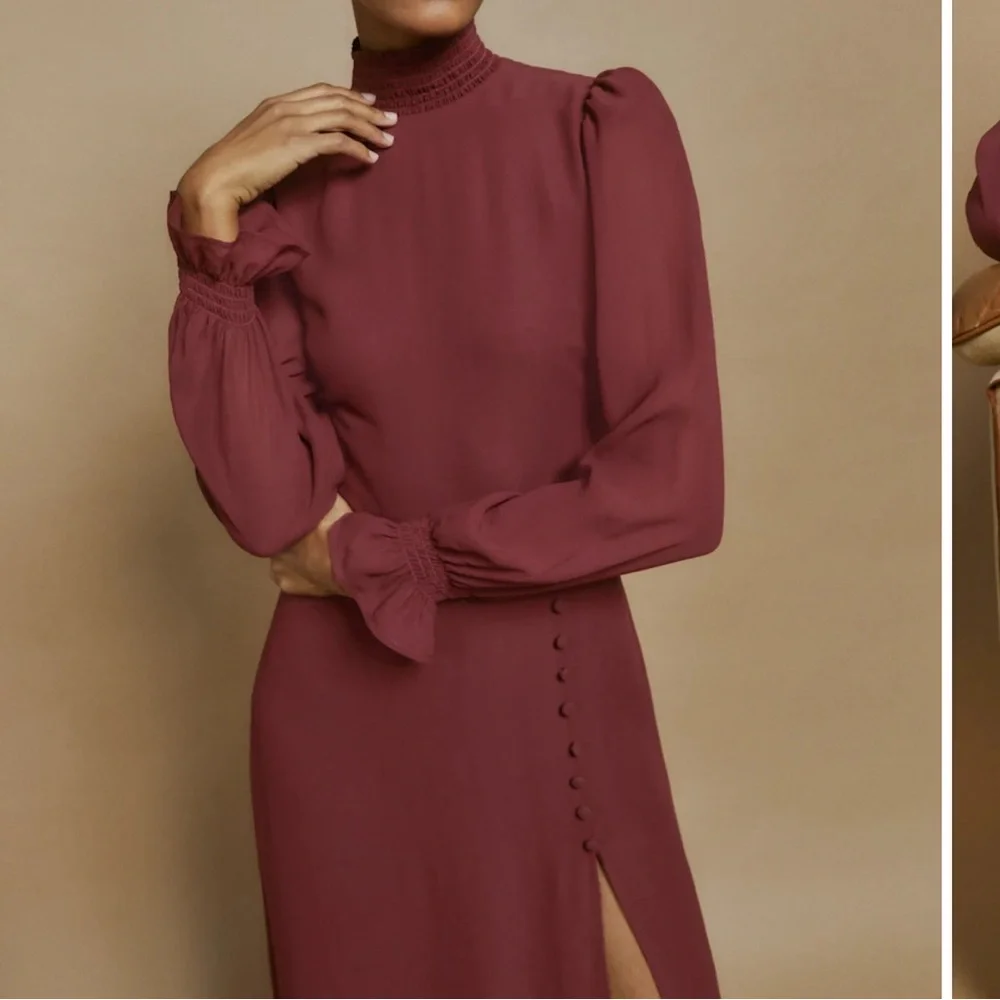 Reformation Stevi Dress in Plum size 2 - Picture 6 of 9